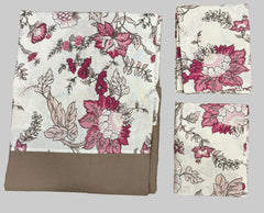 King Size Border Bedspread - Half white base and brown border