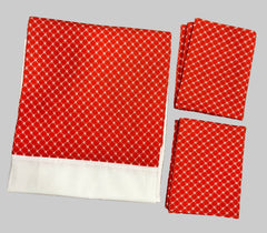 King Size Border Bedspread - Red base and white border