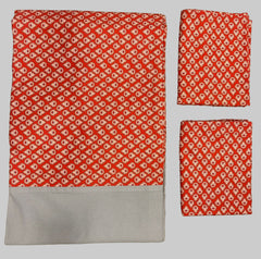 King Size Border Bedspread - Red base and brown border