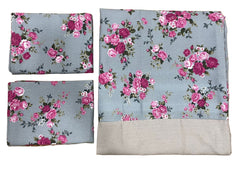 King Size Border Bedspread - Gray base half white