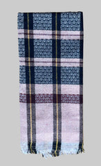 COTTON TOWEL - BLACK AND PINK CHECKERED PATTERN