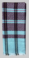 COTTON TOWEL - MAROON PURPLE & BLACK CHECKERED PATTERN