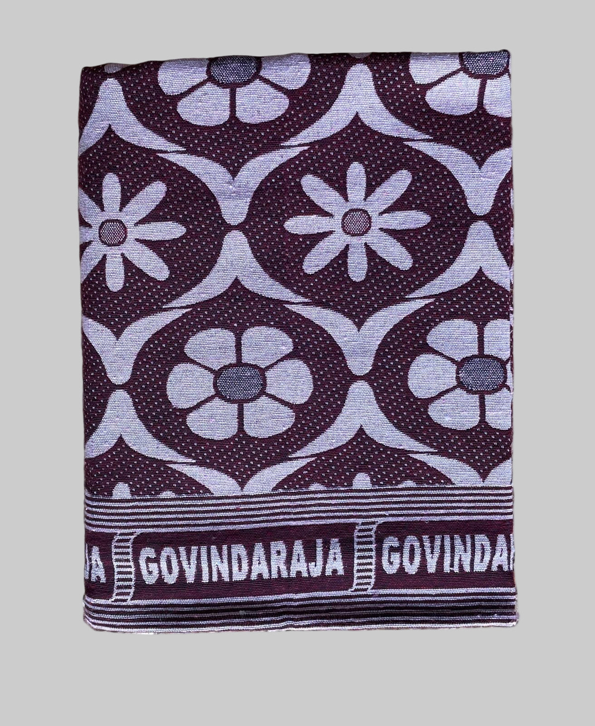 BEDSHEET - GOVINDARAJA MAROON BEDSHEET