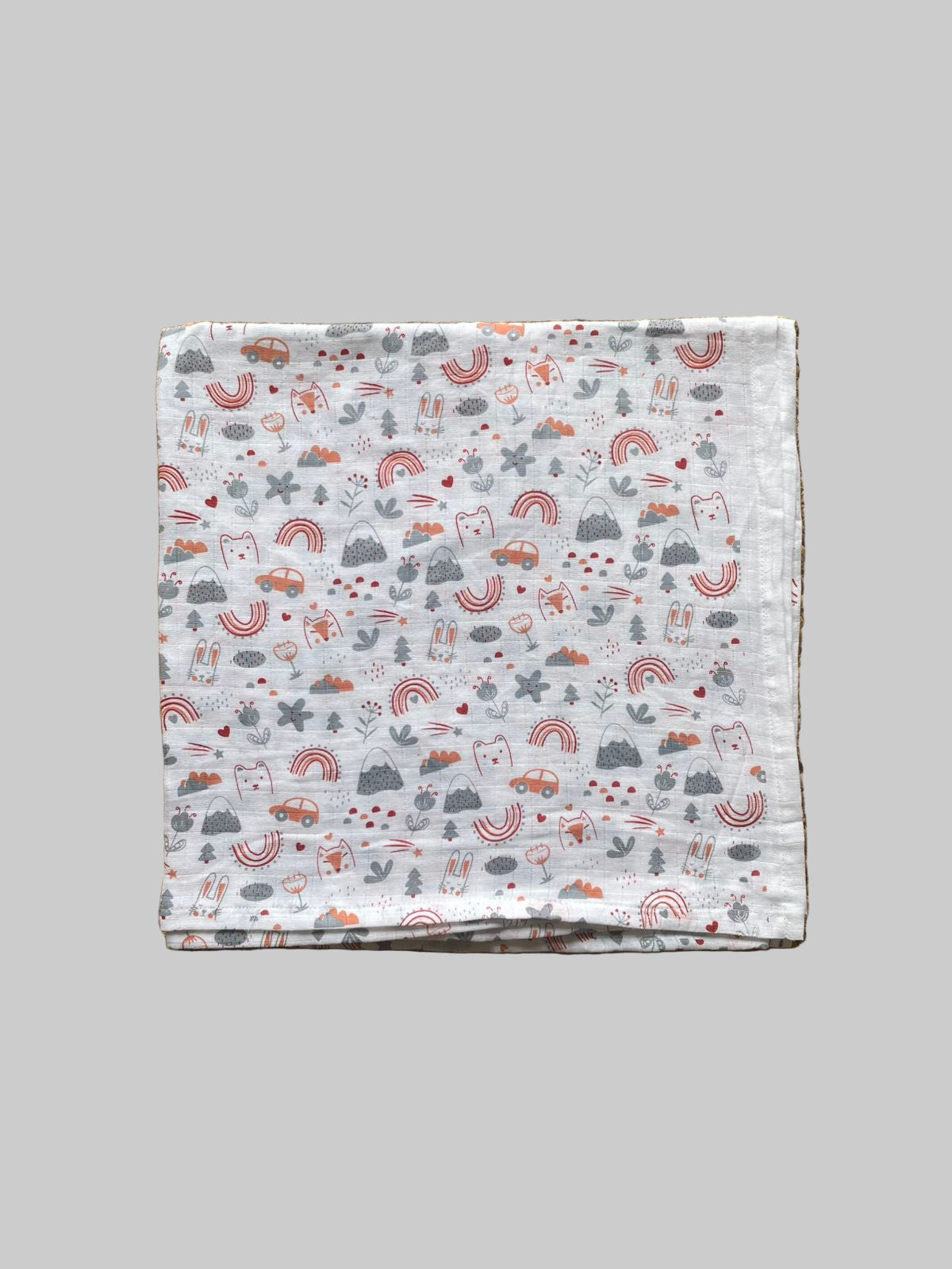 Big Muslin Towels - Rainbow, stars, face print (Combo Pack of 3)