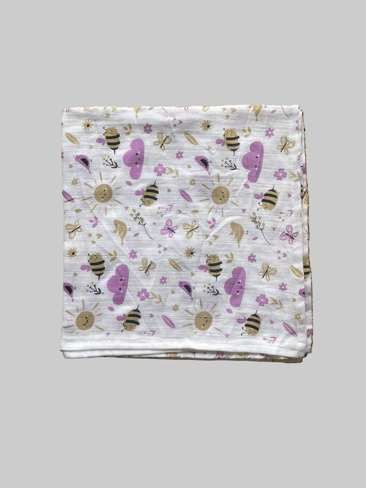 Big Muslin Towel - White base cartoon Print