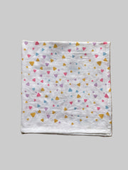 Big Muslin Towel - White Base heart