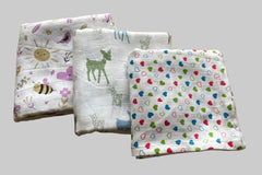 Big Muslin Towels - Animal and heart (Combo Pack of 3)