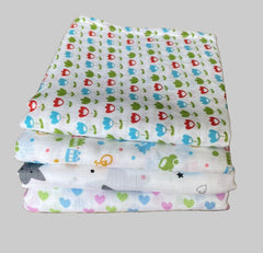Big Muslin Towels - flowers, stars, toy, heart (Combo Pack of 3)