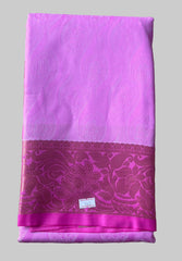 Saree - Pink Silk Saree with Copper Zari Border
