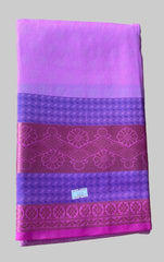 Saree - Purple Silk Saree with Copper Zari Border