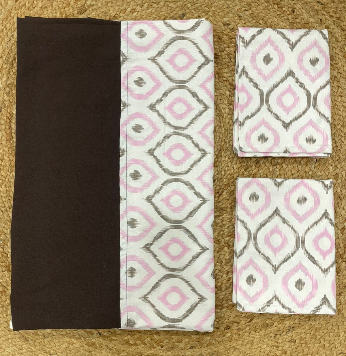 Queen size border bedspread - brown with ecltic patten