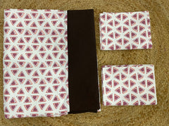 king size border bedspread - brown with triangle patten