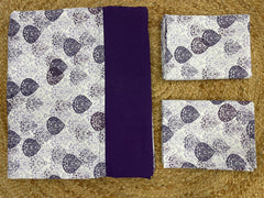 king size border bedspread - white base purple border