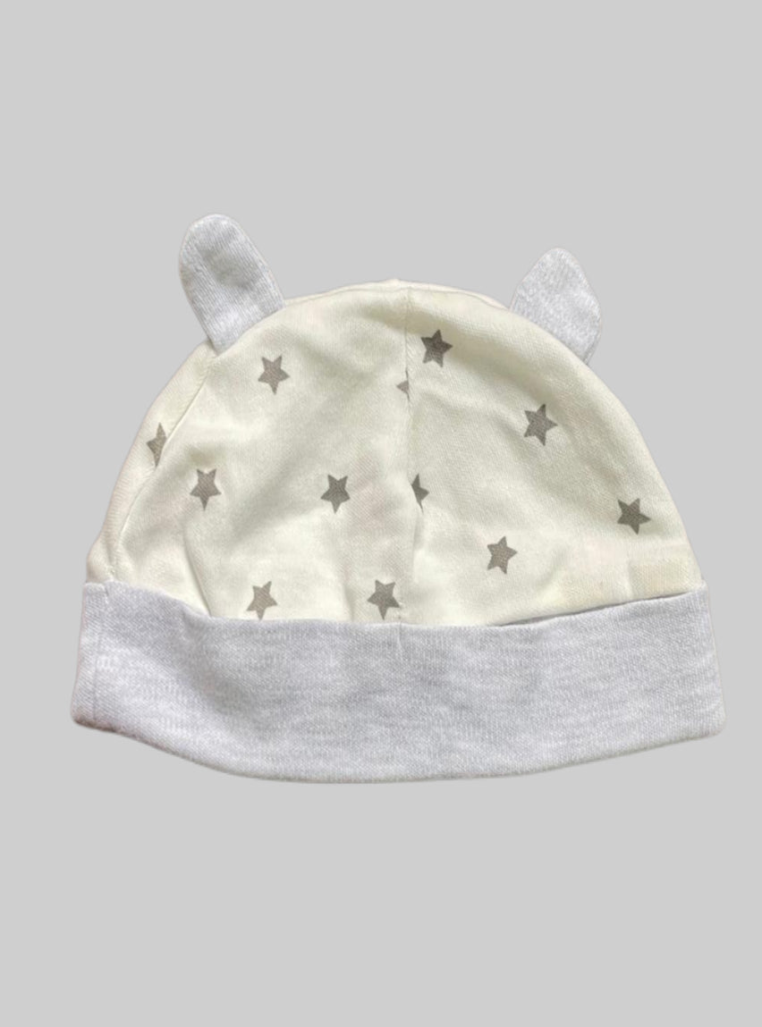 Kida Cap (0-6 Month)-Grey Stars