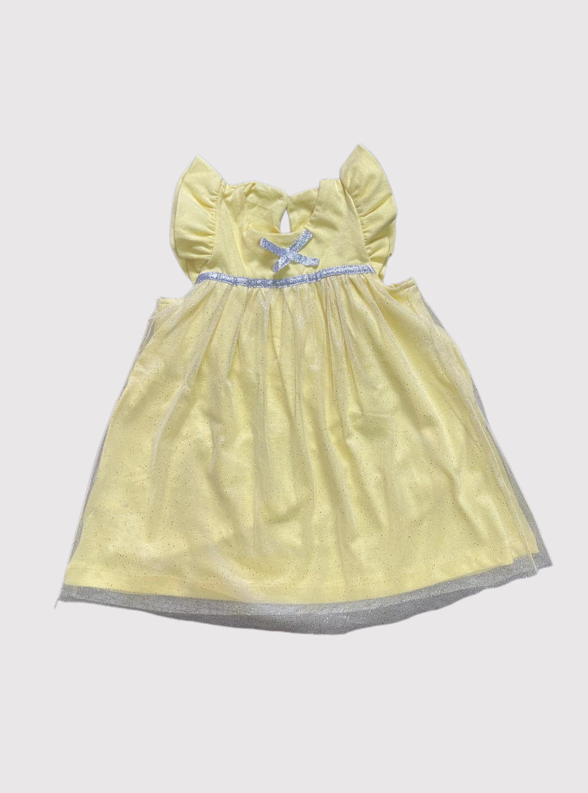 Kids Frock N - Yellow net