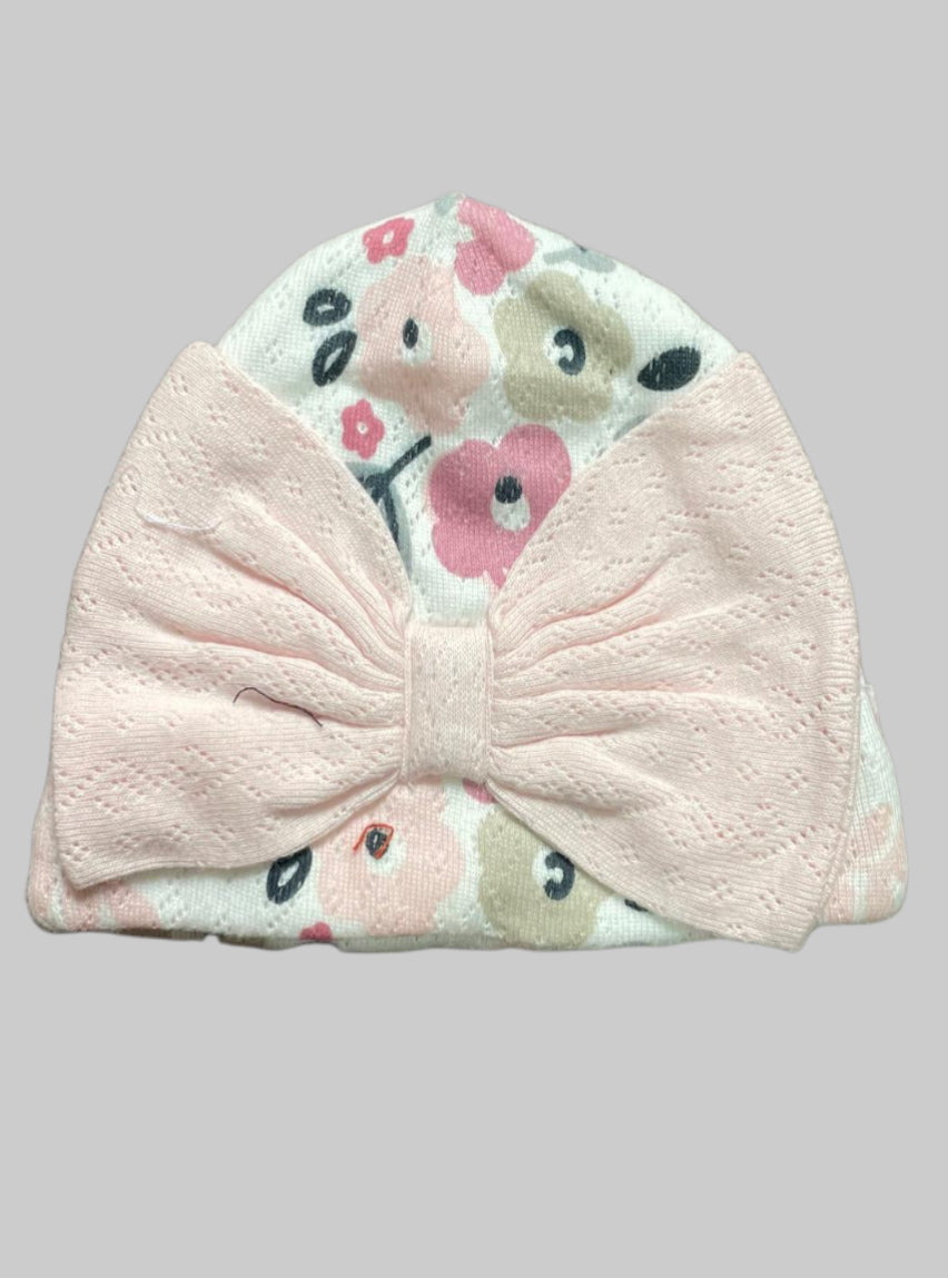 Kids Cap (0-6 Month ) - Flower with Ribbon