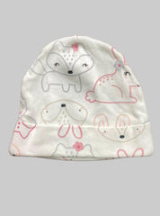 Kids Cap(0-6Month) - Grey and Maroon Cat