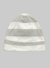 Kids Cap (0-6 Month) - White with Grey Stripe