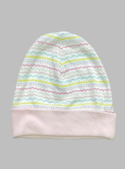 Kids Cap (9-12Month)-Pink Stripe  and dot