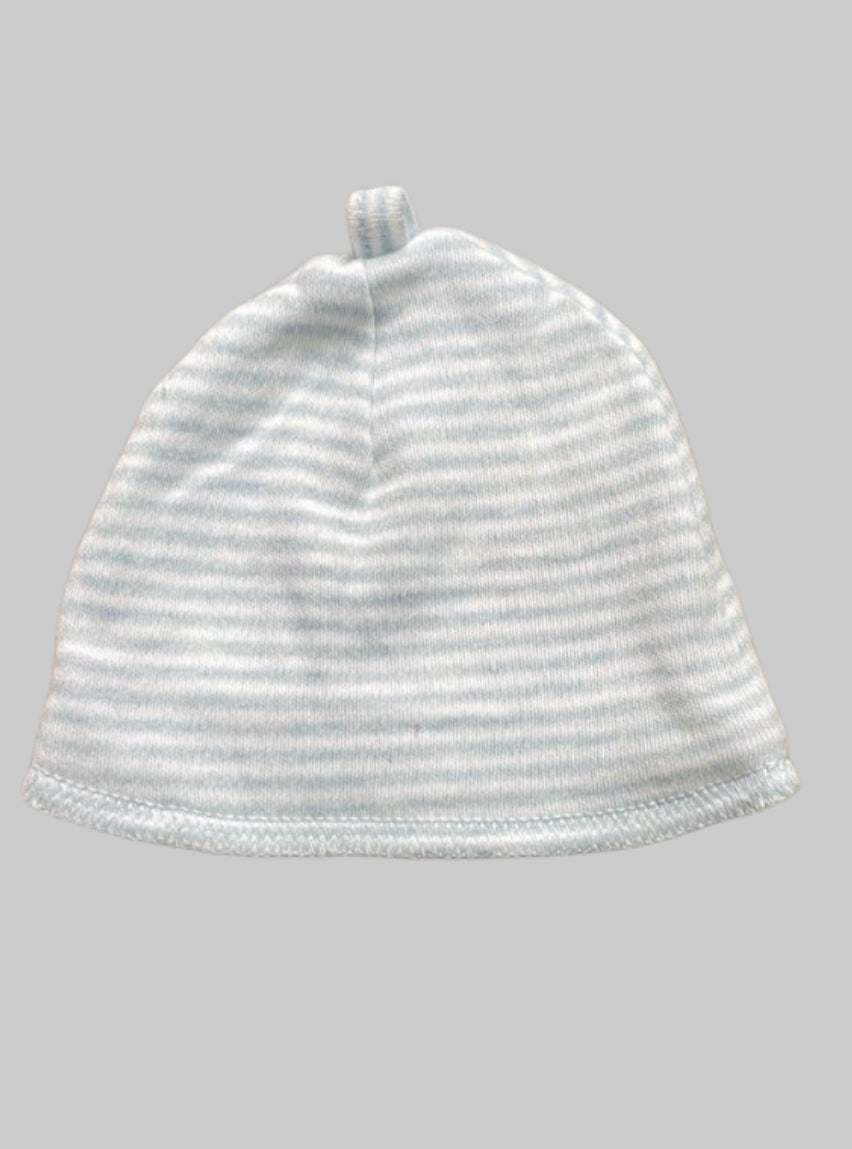 Kids Cap ( Preemie) - White Blue Stripe