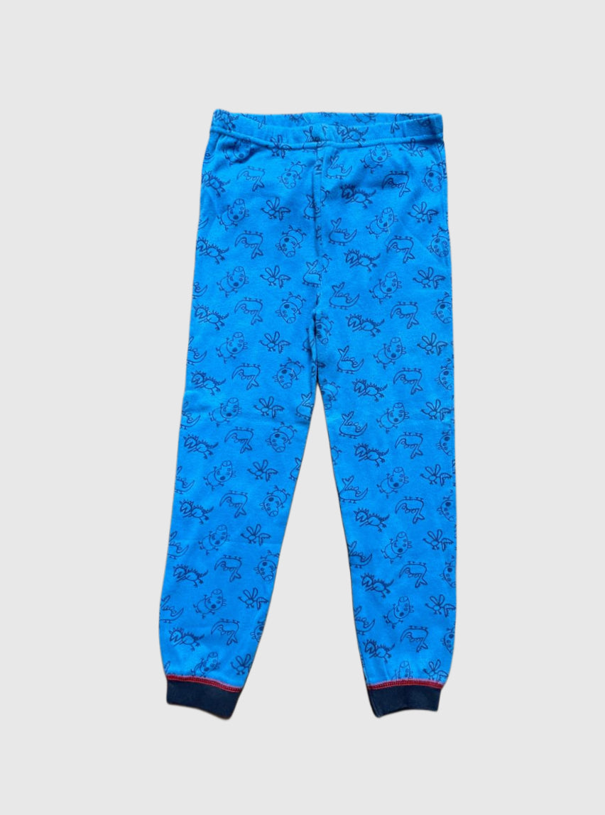 Kids Casual Pant (4-5Years)-  Blue With Block