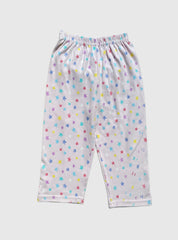 Kids Casual Pant -  Pink Multi Colour Stars