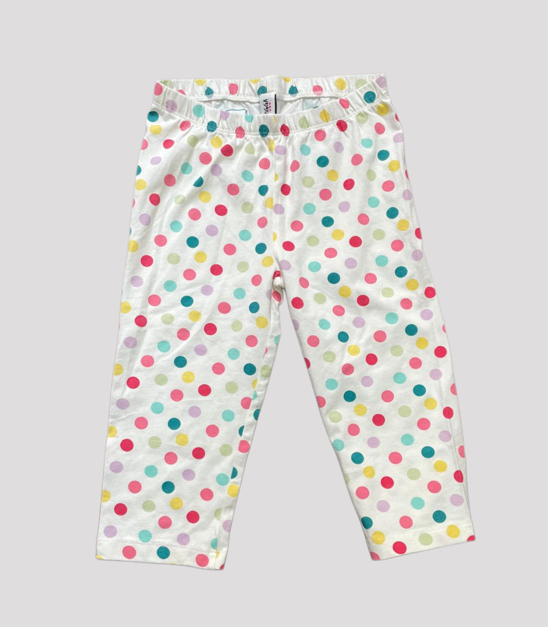 Kids Casual Pant (2 - 3 Years) - White Multi Colour Dots