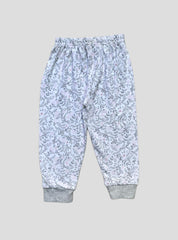Kids Casual Pant (12-18 Months) - White Grey Flower