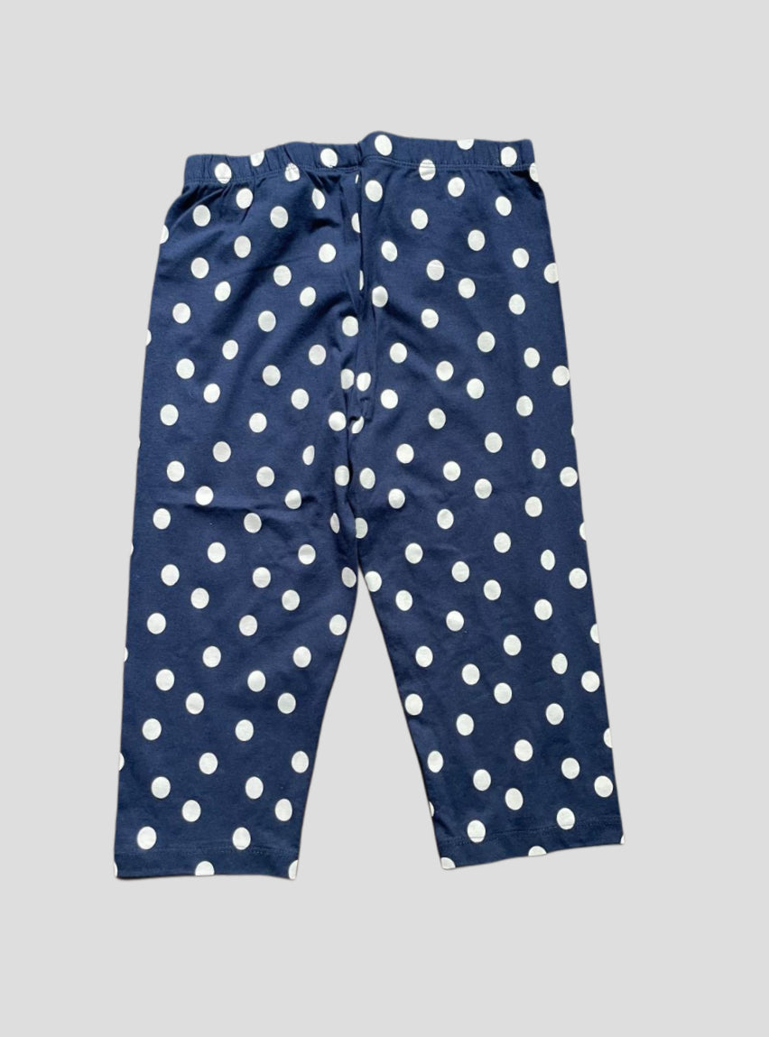 Kids Casual Pant (7-8 Years) - Navy Blue and White Dots