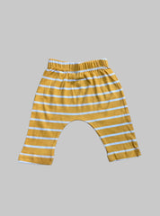 Kids Casual Pants(0-3Months) - Yellow White Stripe