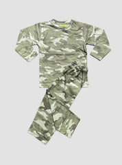 Kids Full Sleeve T-Shirts Pant - Army Model
