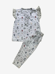 Kids Half Sleeve T - Shirt Pant Set - Gray Dear