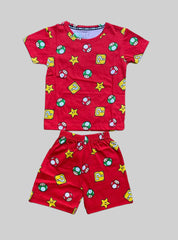 Kids Tee Shorts Set -  Red ball and stars