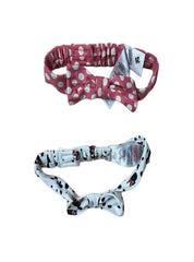 Kids Headband ( Velcro 3-6 Month ) - White Pink Dots