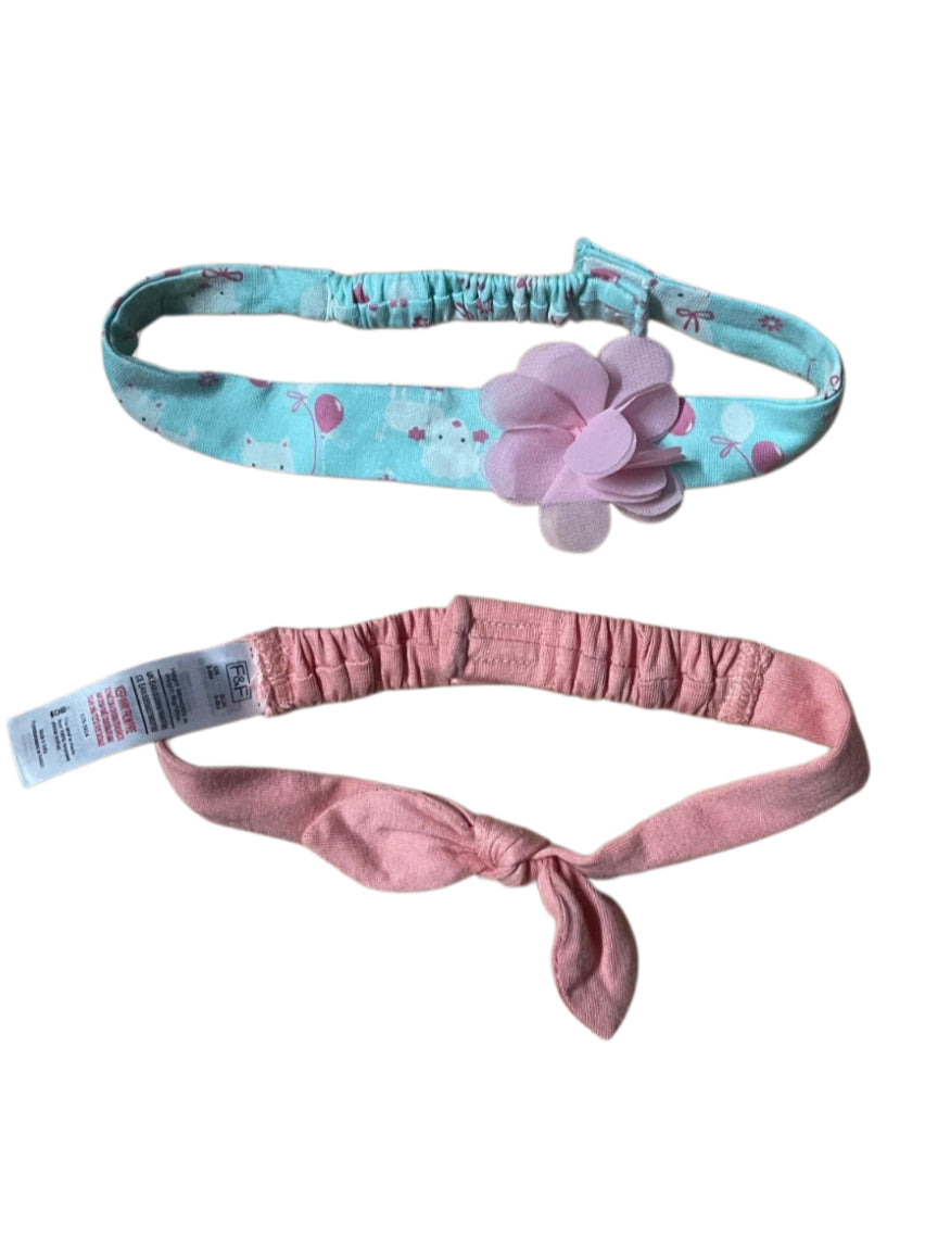 Kids Headband ( Velcro ) -  Green with Pink