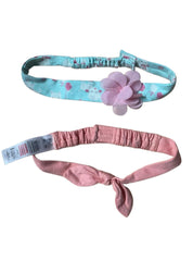 Kids Headband ( Velcro ) -  Green with Pink