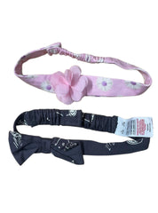 Kids Headband ( Velcro (12-18 Month ) - Black and Pink Flower