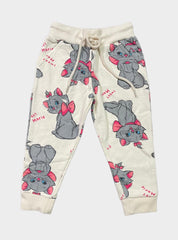 Kids Loopknit Pant - Light Sandal Grey Cat design
