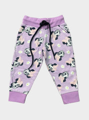Kids Loopknit Pant - Violet Colour & Mickey