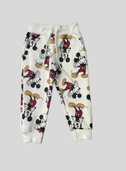 Kids Loopknit Pant - White Mickey