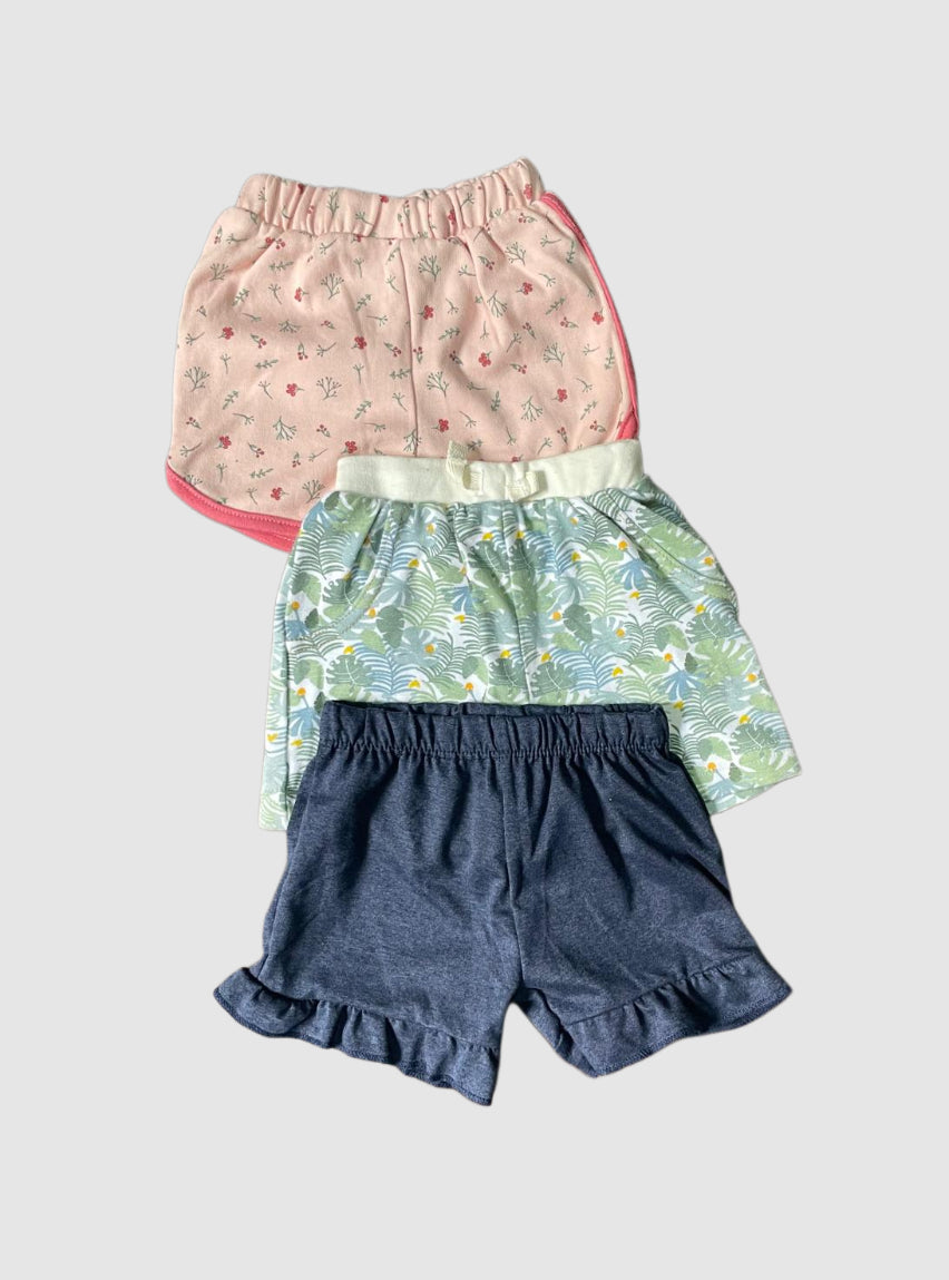 Kids Shorts 6 - 12 Months (Combo pack) -Navy Blue Green Pink