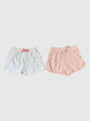Kids Shorts 6 - 1 2Months (Combo pack)-White Light Pink