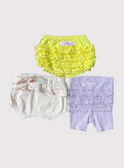 Kids Short 6-12 Months (Combo pack)  - Yellow Violet Pink