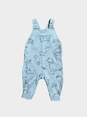 Kids Dungaree (18-24 Months) - Blue Cat and Cow