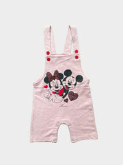 Kids  Dungaree - Pink Mickey