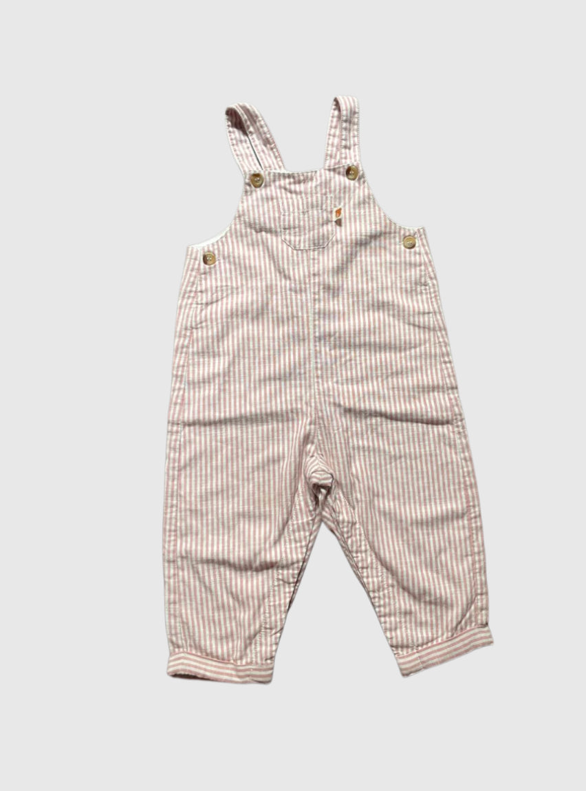 Kids  Dungaree- Pink Stripe