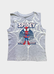 Kids Sleeveless T-Shirt (3 - 4 Years) - Gray Spidey