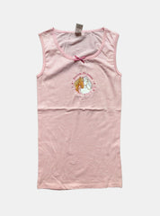 Kids Sleeveless T-Shirt (7 - 8 Years) - Pink White Stripe Horse Star's