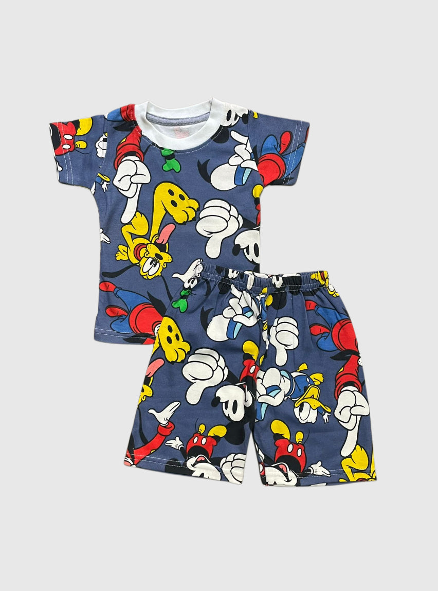 18 - 24 Months Kids T - Shirt & Shorts - Blue Mickey