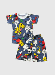 18 - 24 Months Kids T - Shirt & Shorts - Blue Mickey
